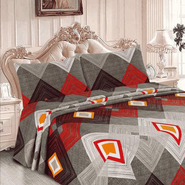 Crystal Cotton 3pc Bedsheet - Red Box - Image 2